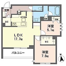 オスタリーハウス 2LDKの間取図画像