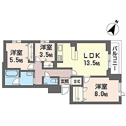ノアーズアーク 3LDKの間取図画像