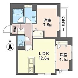 ルミエール四谷大京町 2LDKの間取図画像