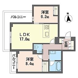 ウィズプラス永福町 2LDKの間取図画像