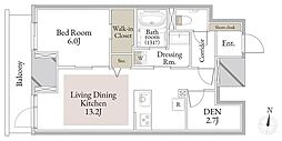 スカイテラス南大塚 1SLDKの間取図画像