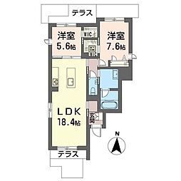 アルボル コンコルディア 2LDKの間取図画像