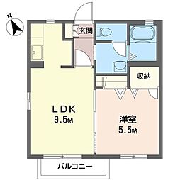 ディアスレザン 1LDKの間取図画像