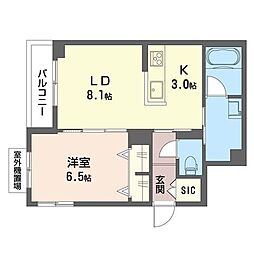 フェリーチェSAMUKAWA 1LDKの間取図画像
