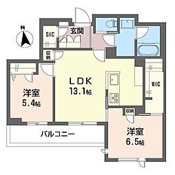 ルセア・クラリスタ 2LDKの間取図画像