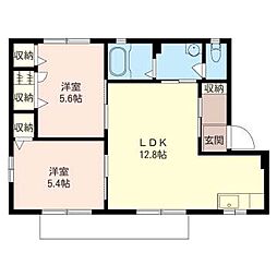 アルエット1 2LDKの間取図画像