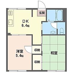 メゾン城山 2DKの間取図画像