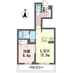メゾンクラージュ海老名 1LDKの間取図画像