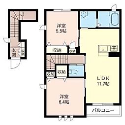 リラフォート 2LDKの間取図画像