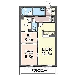 アンビシア 1LDKの間取図画像