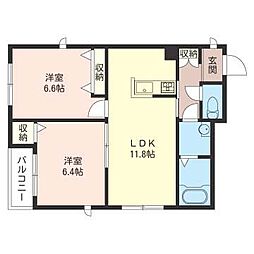 アネックスティーエム 2LDKの間取図画像