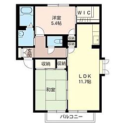 グランシード南町田四番館 2LDKの間取図画像