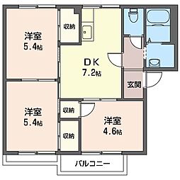 サニーコートハタ 3DKの間取図画像