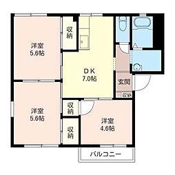 メルヴィーユ大住台 3DKの間取図画像