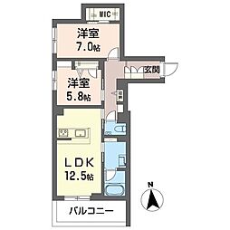 フォンテーヌベレオ01 2LDKの間取図画像