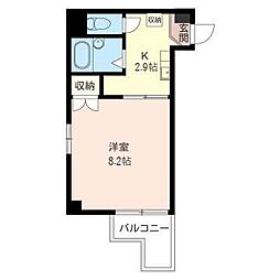 ソレイユ三和 1Kの間取図画像