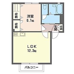 シュペリュール1 1LDKの間取図画像