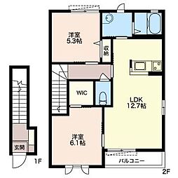 ソレイユ 2LDKの間取図画像