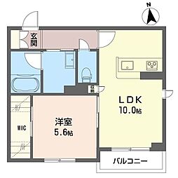 ベルグリシーヌ 1LDKの間取図画像