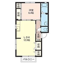 ハイツK 1LDKの間取図画像