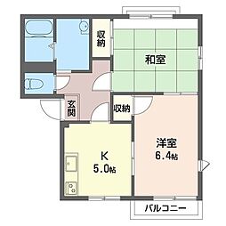 シャトー白根E 2Kの間取図画像