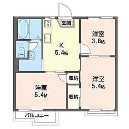 コーポシャルマン 3Kの間取図画像