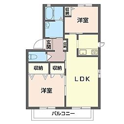 サニーライフ 2LDKの間取図画像