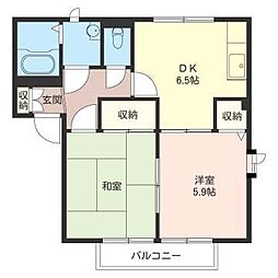 グランメール山金 2DKの間取図画像