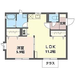 ラ・プラーサC 1LDKの間取図画像