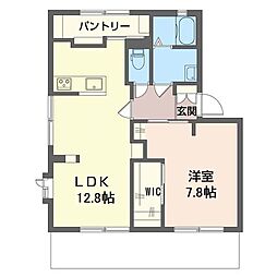 ラ・プラーサB 1LDKの間取図画像