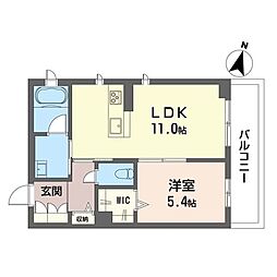 ヴェルビータ 1LDKの間取図画像