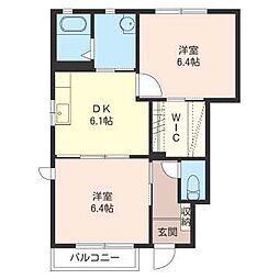 コンフォールA 1LDKの間取図画像