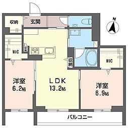 アトリエール 2LDKの間取図画像