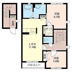 シャーメゾン・MA棟 2LDKの間取図画像