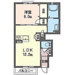 ｌａ　ｃａｓａ　ｆｅｌｉｃｅ 1階1LDKの間取り