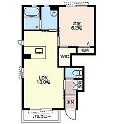 シャーメゾン・Ｍａｒｎａ　Ａ 1階1LDKの間取り