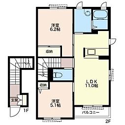 シャーメゾンMAM1 2LDKの間取図画像