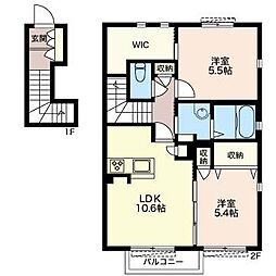 ルノンB 2LDKの間取図画像