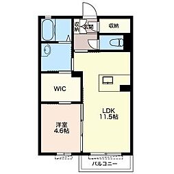 ガーデンコート千波 1LDKの間取図画像