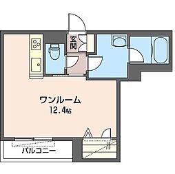 シャーメゾンカーネK ワンルームの間取図画像