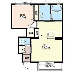 アパート 1LDKの間取図画像