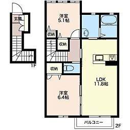 FORENA 2LDKの間取図画像