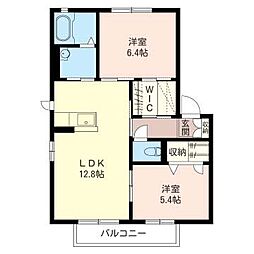メゾン・ドゥ・ブランD 2LDKの間取図画像