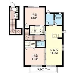 マーベラスB 2LDKの間取図画像