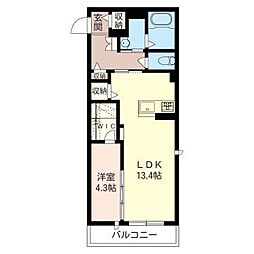 ロコ・ソラーレ 1LDKの間取図画像