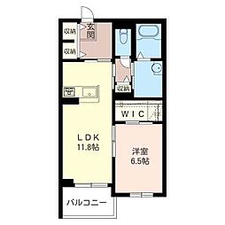 リブフラット 1LDKの間取図画像