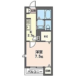 サエリーノB 1Kの間取図画像