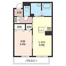 プードリエ 1LDKの間取図画像
