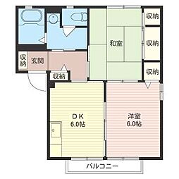 パークスクエア2 2DKの間取図画像