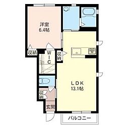 グラヴィス 1LDKの間取図画像